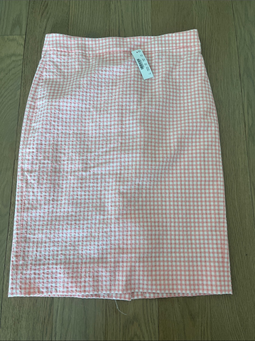 J. Crew Pink Gingham Pencil Skirt
